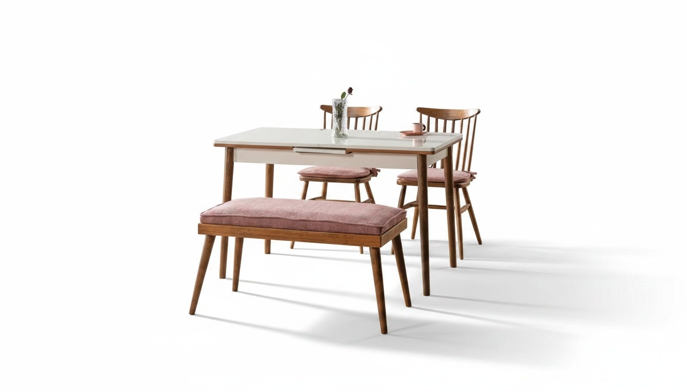 Esszimmer Set Hocker Garnitur Hochwertig Tisch 2x Stühle Design Modern Möbel