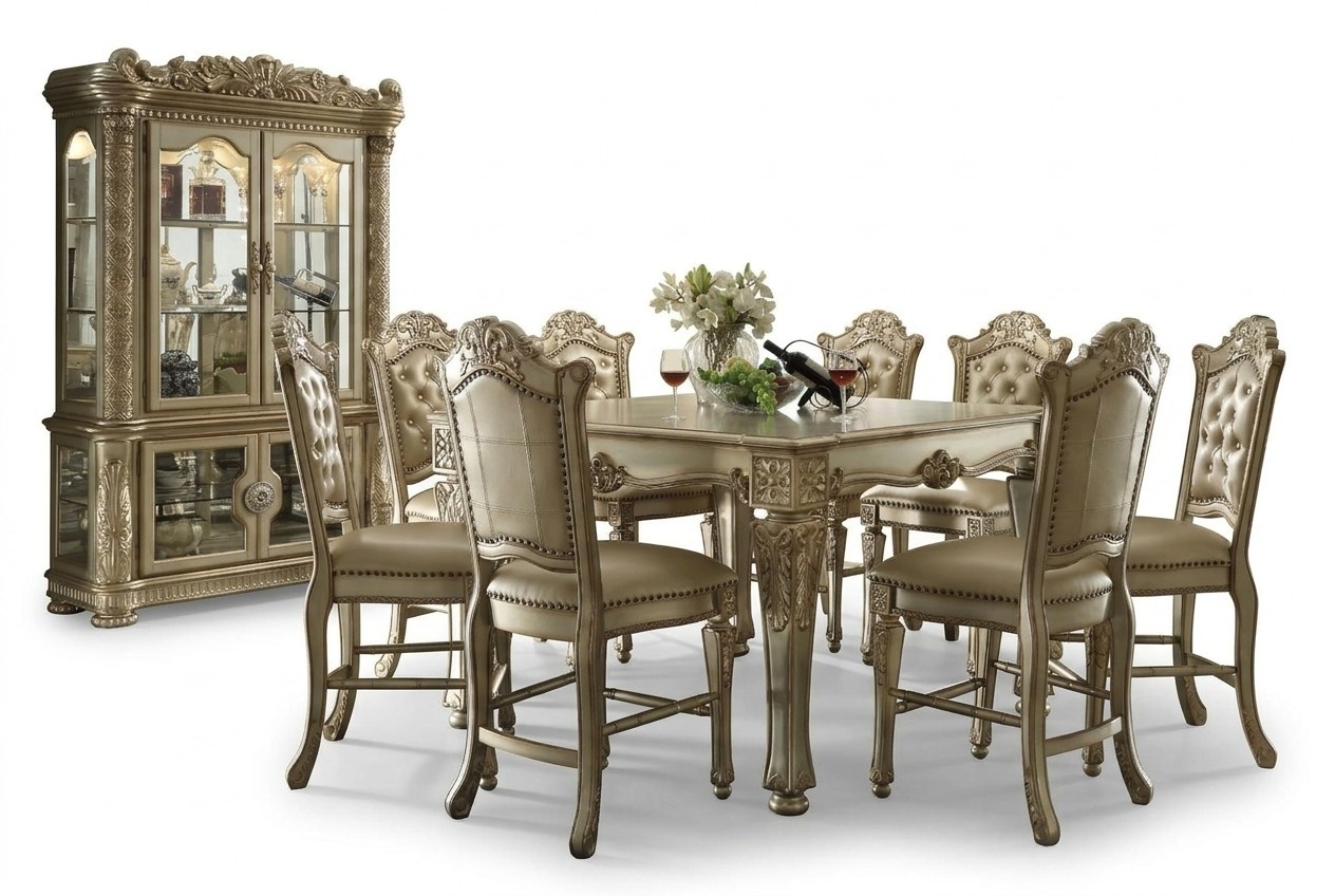 Esszimmer Set Vitrine Esstisch 8x Stuhl Garnitur Tisch Gruppe 10tlg.Set Komplett