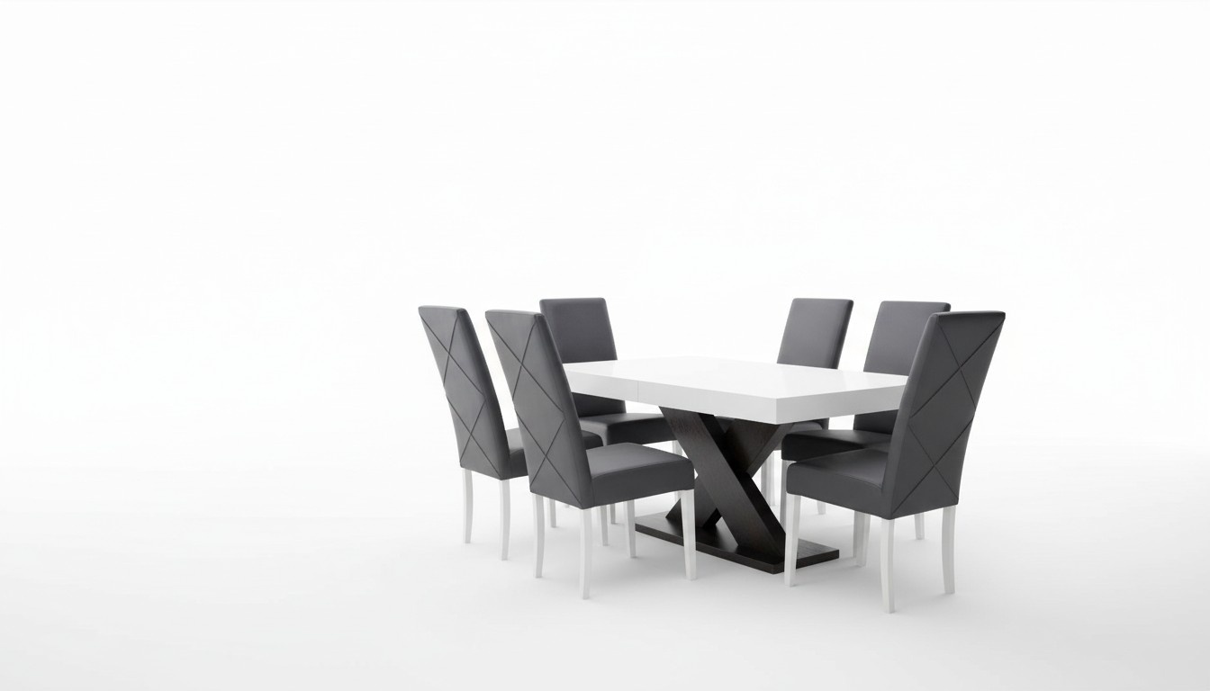 Esszimmer Set Vitrine Esstisch 6x Stuhl Garnitur Tisch Gruppe 7tlg. Set Modern