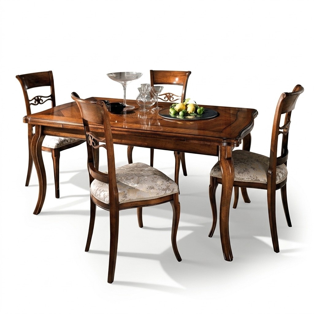 Esszimmer Stühle Luxus 4x Sessel Stuhl Holz Braun Stühle Wohnzimmer Gruppe