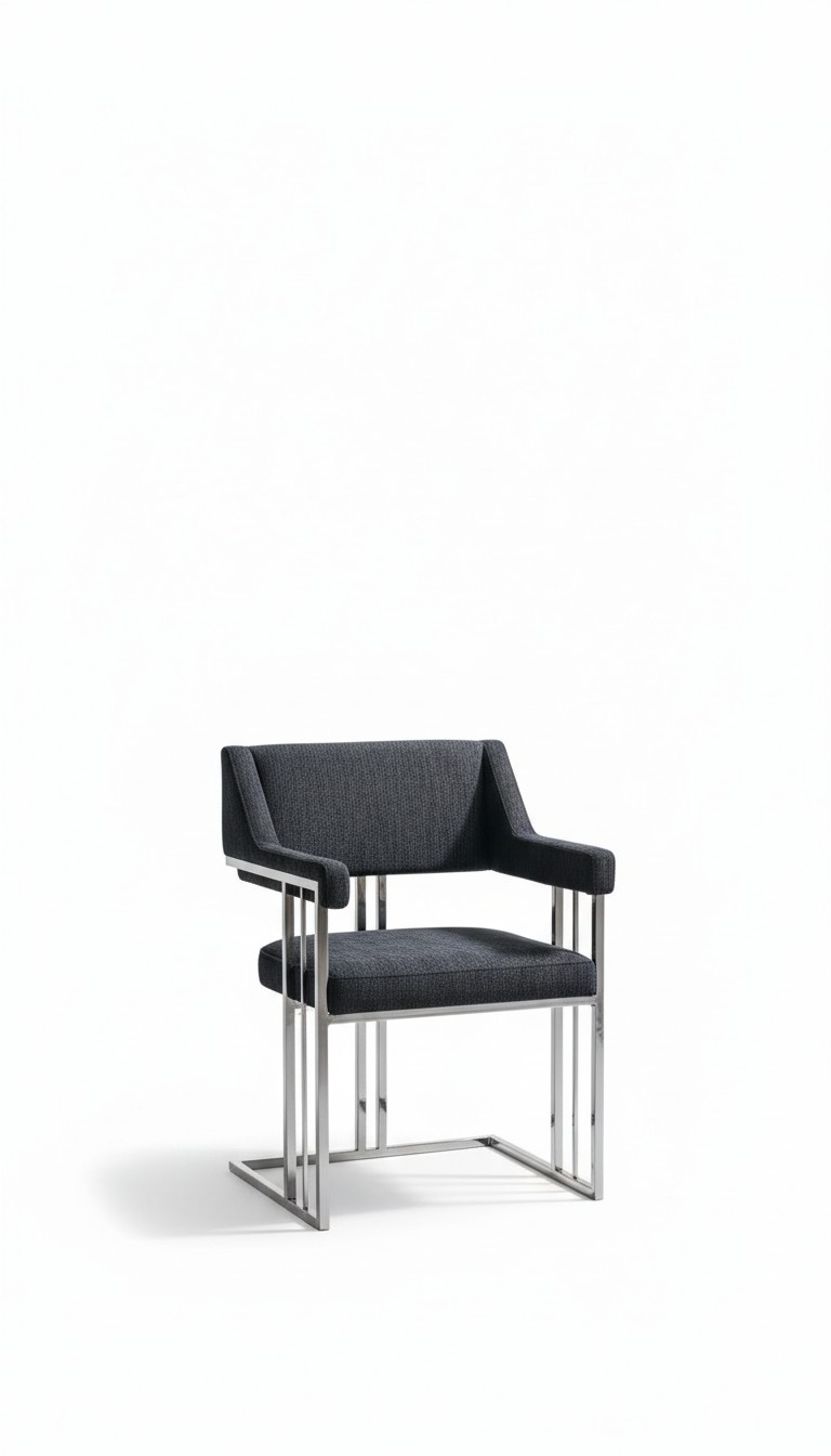 Esszimmer Stuhl Luxus Metall mit Textil Stühle Stil Modern Lehnstuhl