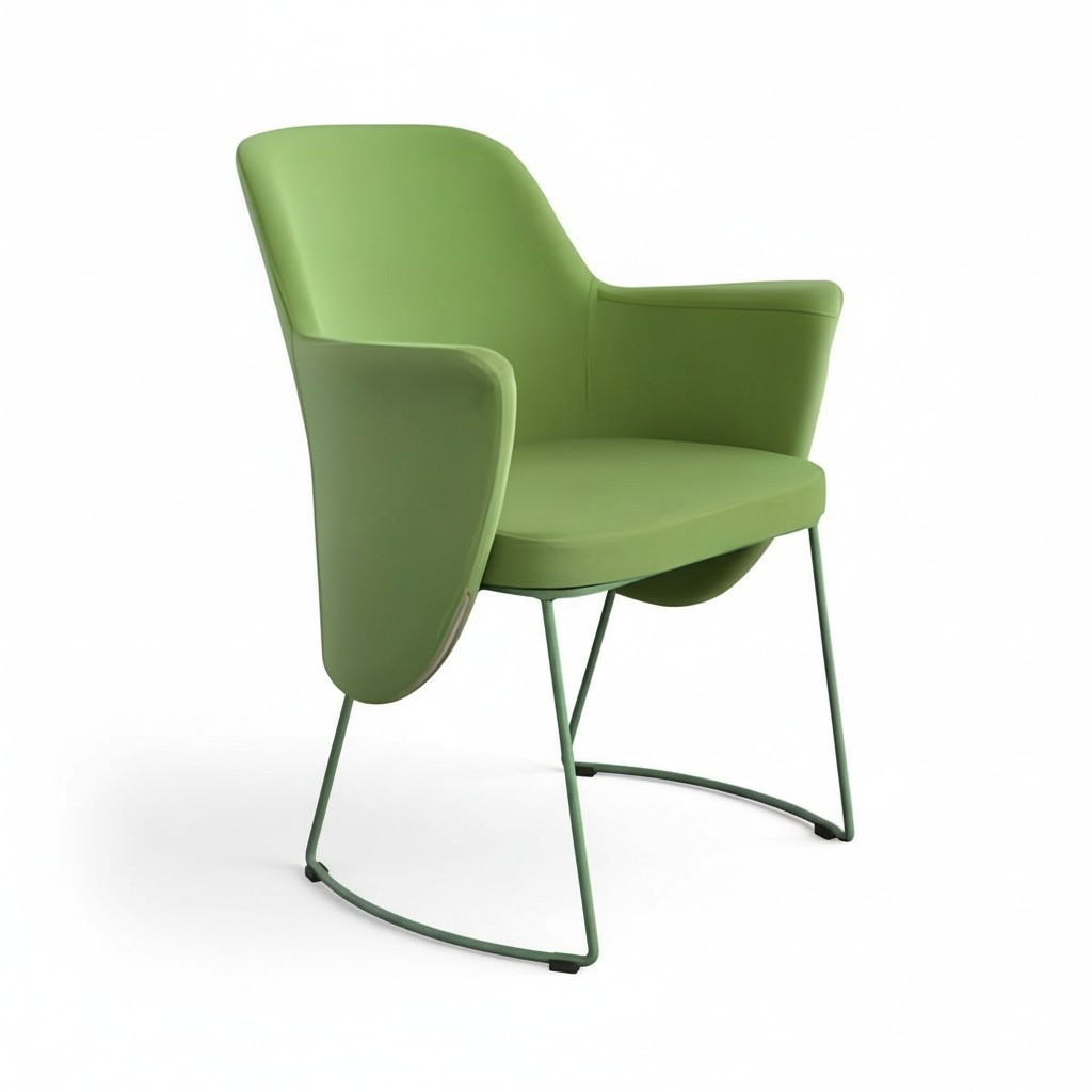 Esszimmerstuhl Stuhl Küchenstuhl Sessel Sitzer Stoff Modern Holz Grün neu