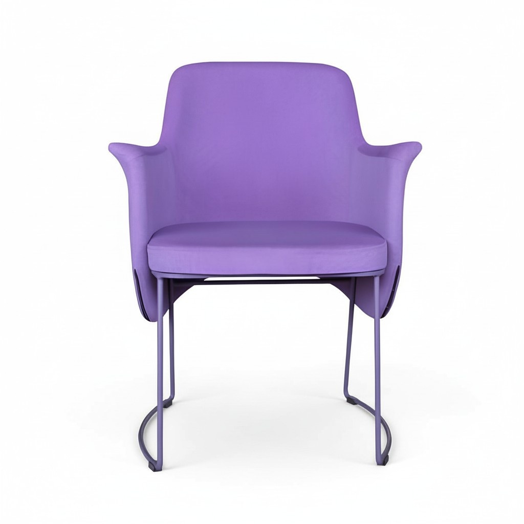 Esszimmerstuhl Stuhl Küchenstuhl Sessel Sitzer Stoff Modern Holz Lila