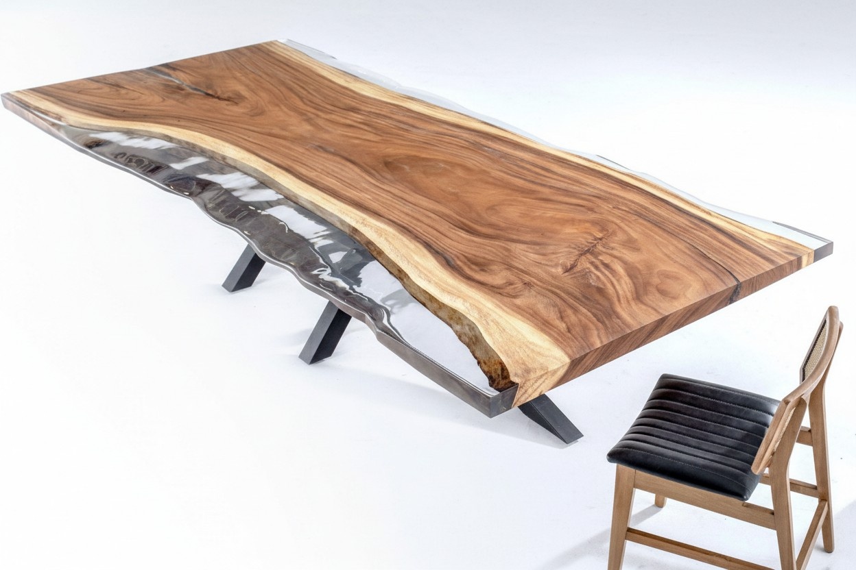 Esszimmertisch Konferenztische Esstisch Epoxidharz Tisch Holz Braun