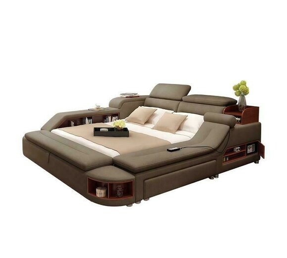 Exclusiv Bett Design Polster Betten Regal Save Tresor Ablagen xxl Doppel