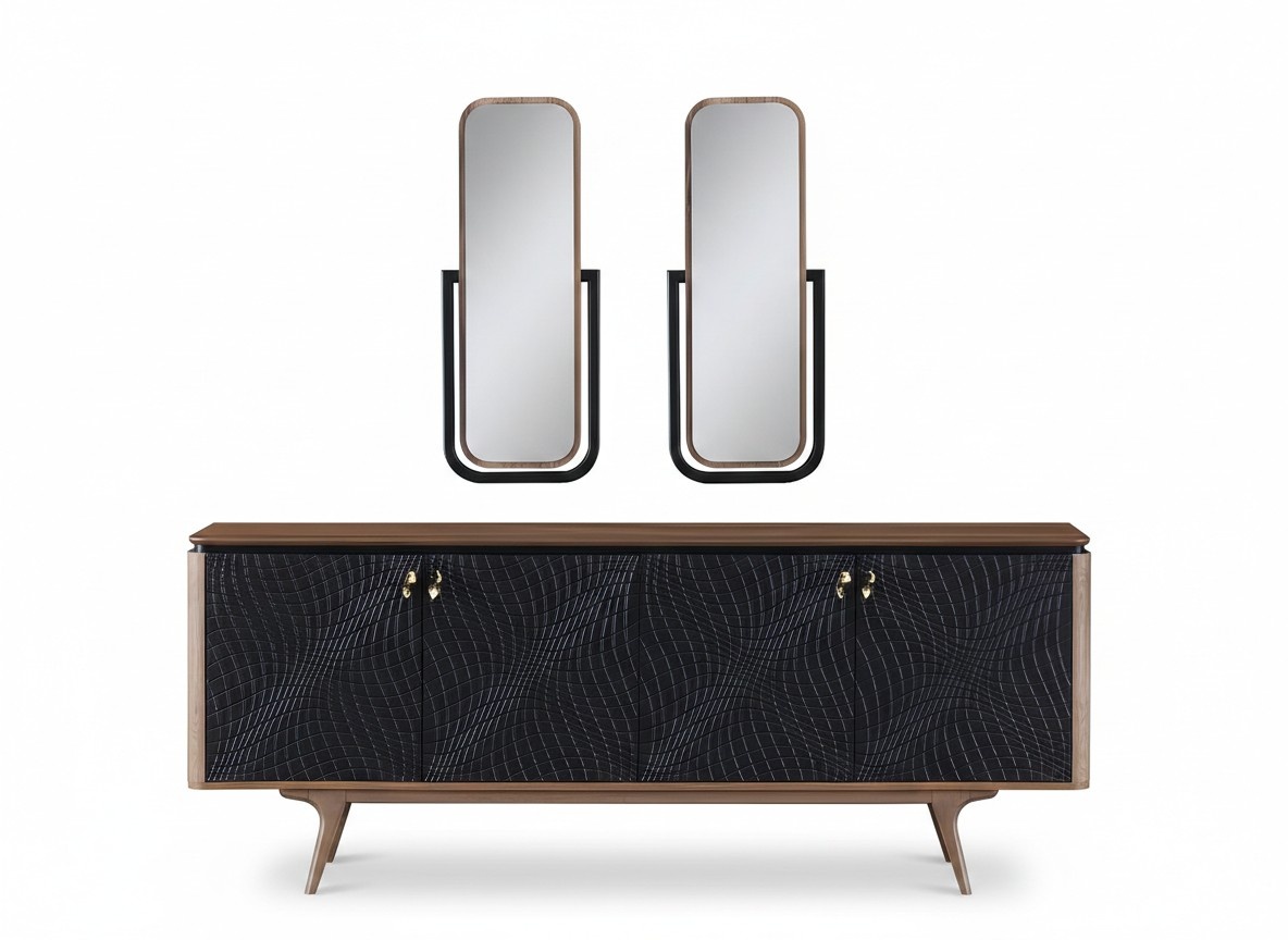 Exclusive Esszimmer Set Besteht aus 3tlg. Modern Anrichte und 2x Spiegel