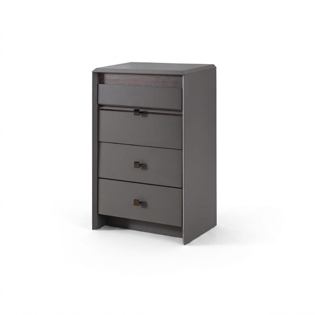 Exklusive Graue Kommode Luxuriöse 4x Schubladen Schlafzimmer Holz Möbel