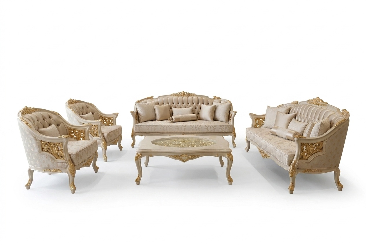 Exklusive luxus Sofagarnitur 3 3 1 1 Sitzer Modern Wohnzimmer Set Edlem