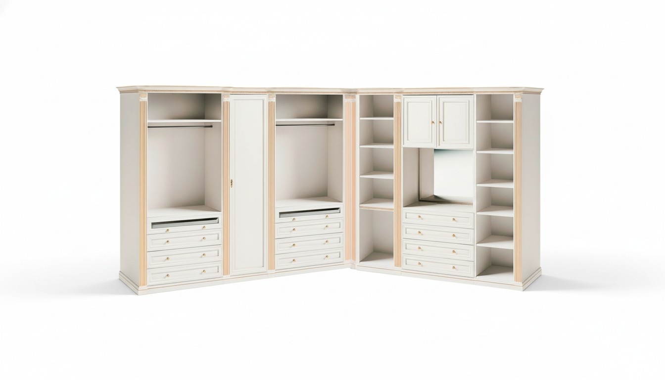 Exklusiver Weißer Eckschrank Schlafzimmer Luxus Schränke Edle Holz Möbel