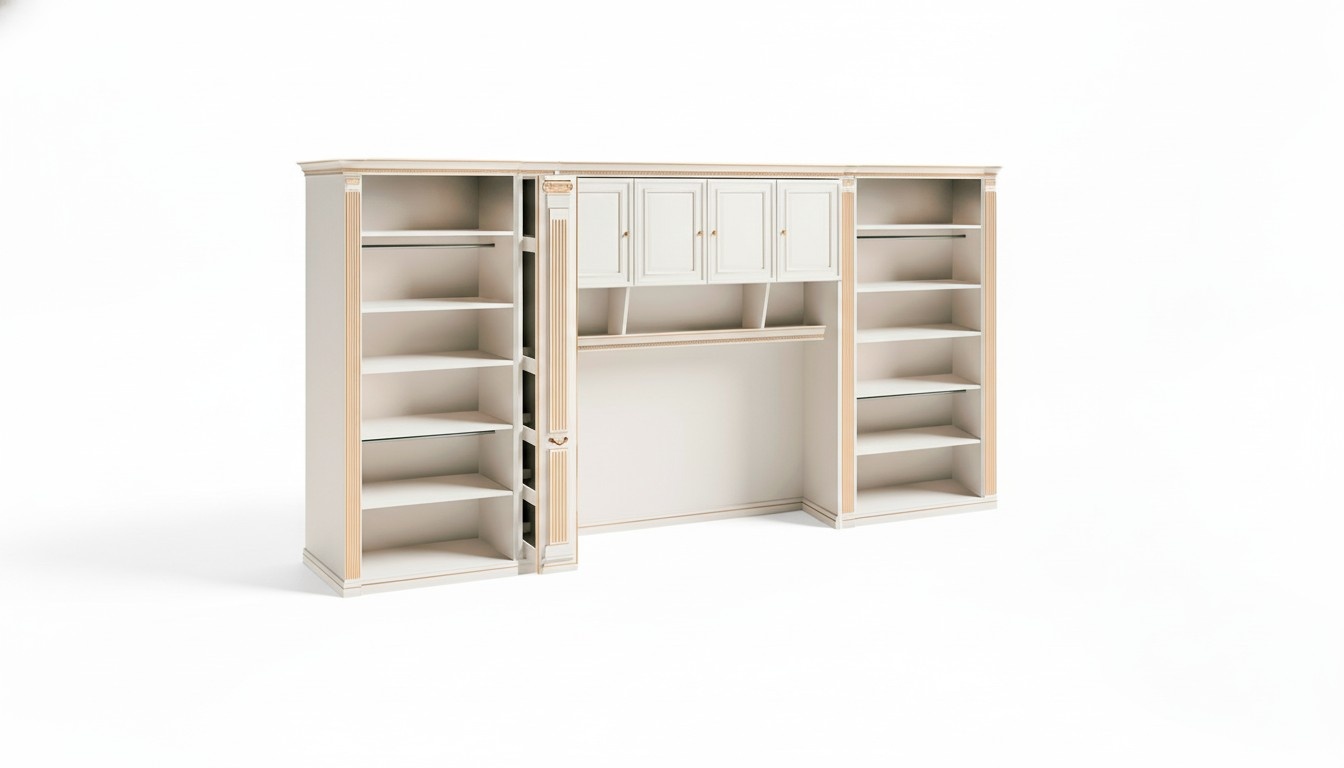 Exklusiver Weißer Kleiderschrank Schlafzimmer Holzpaneel Möbel Schränke