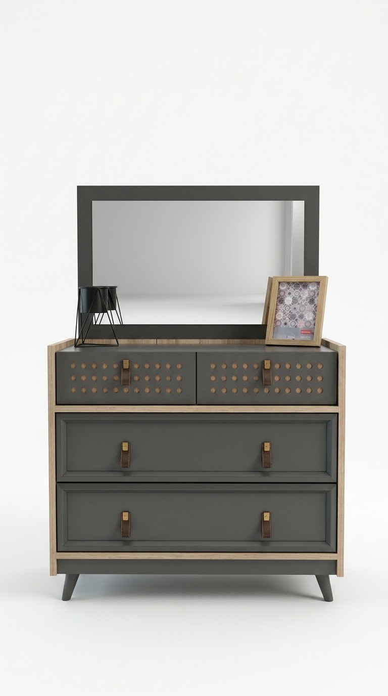 Exklusives Design Kommode mit Spiegel Schlafzimmer Kommode Design Schrank
