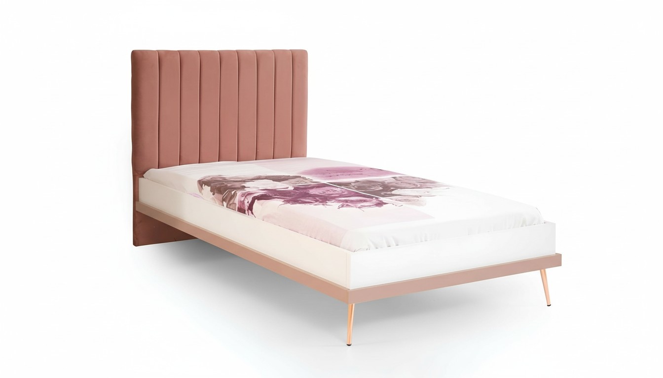 Exklusives Rosa Kinderbett Designer Holzbett Schlafzimmer Jugendbett