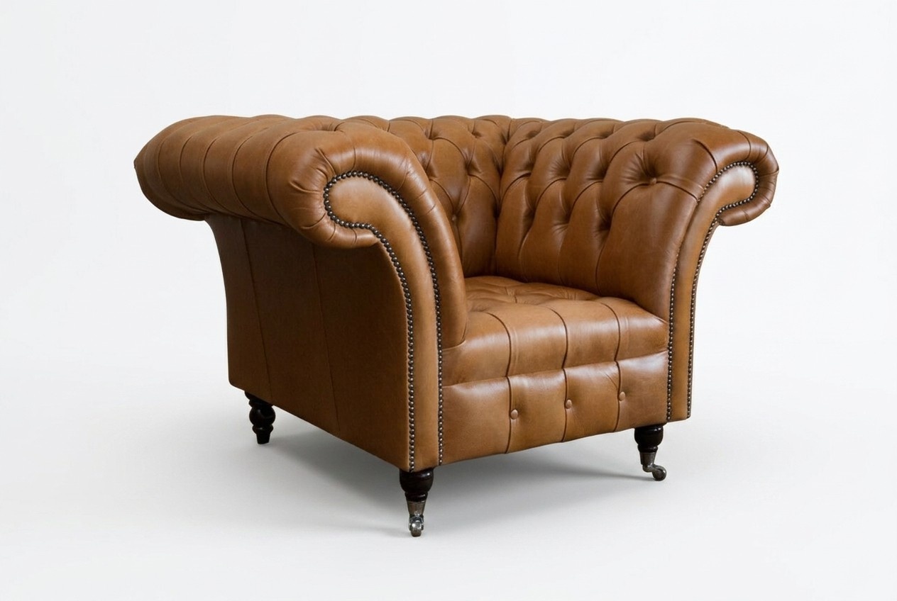 Fernseh Sessel Design Chesterfield Lounge xxl Club Sofa Einsitzer 125cm