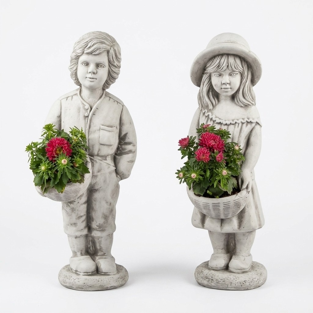 Figur Blumenkübel Pflanz Kübel Dekoration Figur Blumentöpfe Garten
