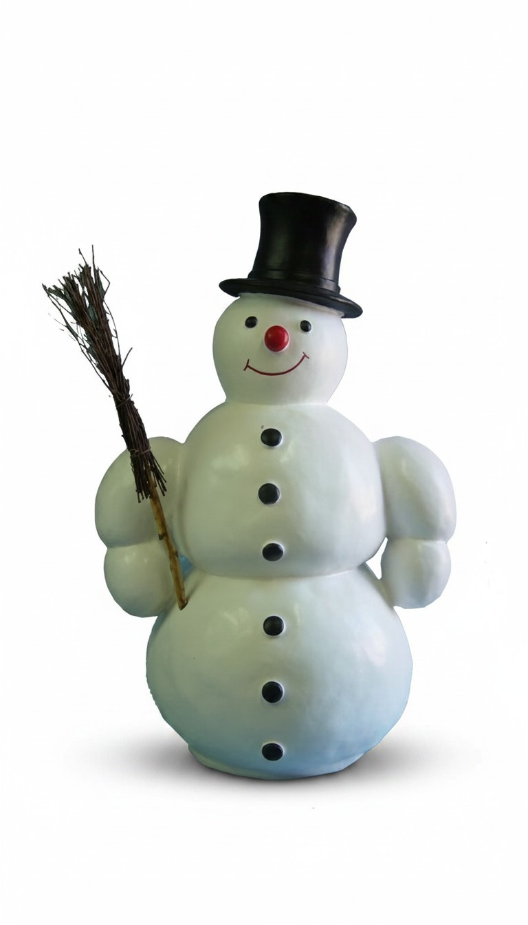 Figur Skulptur Figuren Steinfigur Beton Dekoration Weihnachten Schneemann
