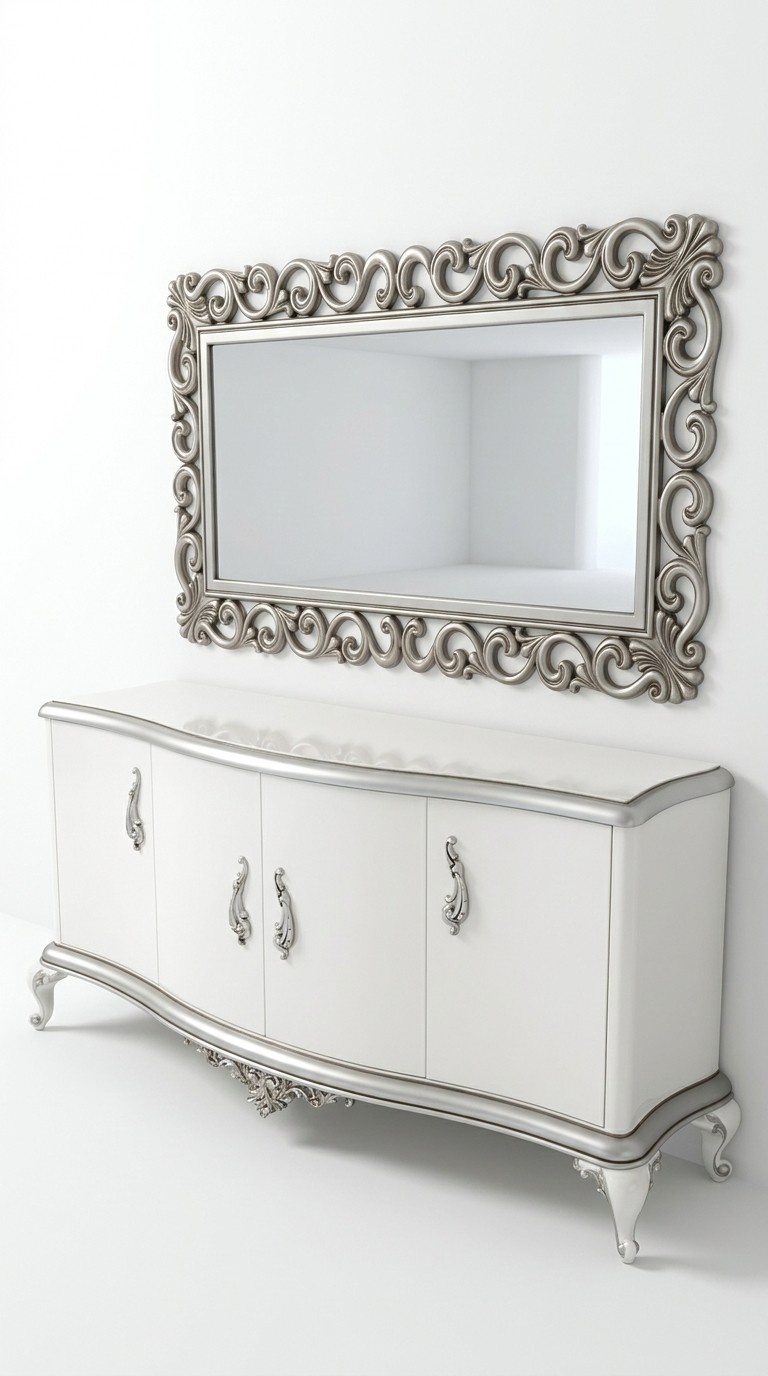 Französische Kommode Anrichte Kommoden Konsole Sideboard Holz Spiegel