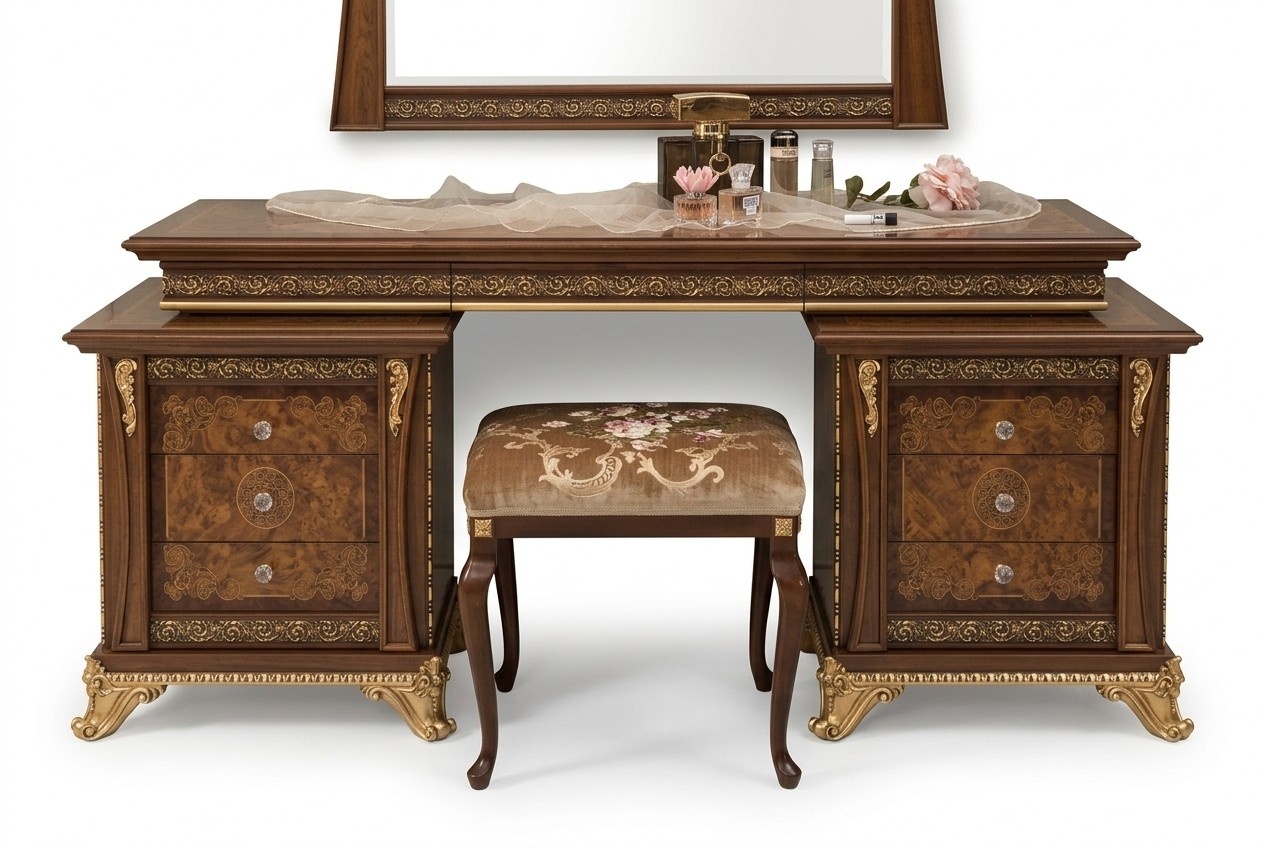 Frisierkommode Frisiertisch Barock Antik Stil Schminktisch Tische Konsolen Tisch