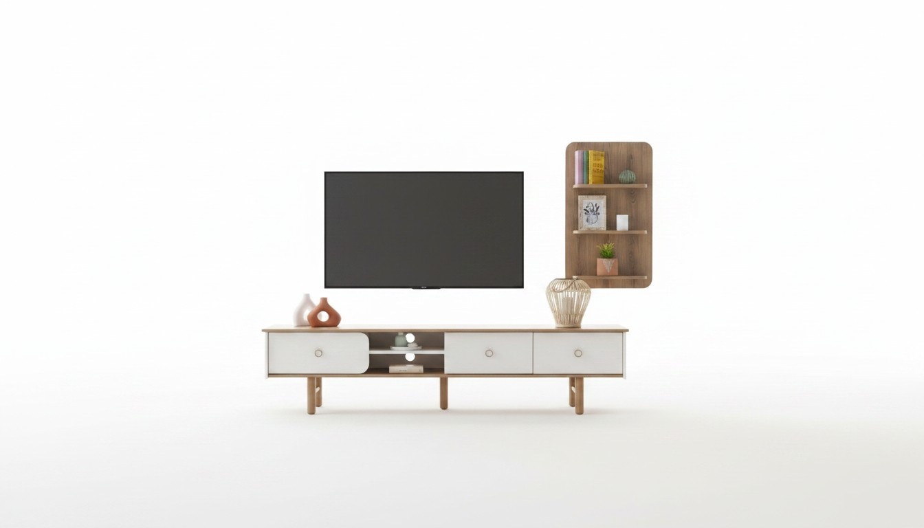 Funktionaler TV- Lowboard Gemütliche Atmosphäre im Interieur