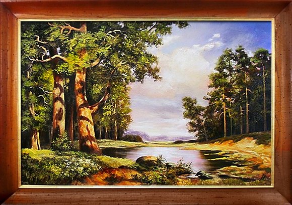 Gemälde Wald Handarbeit Ölbild Bild Ölbilder Rahmen Bilder Landschaft