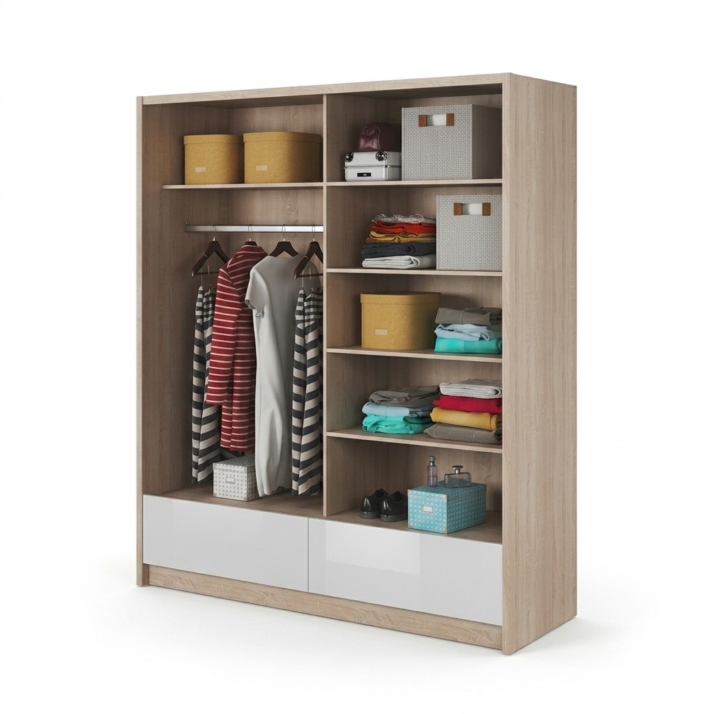 Garderobe Aufbewahrung 180cm Regal Schrank Archiv Schiebetüren Schiebetüren
