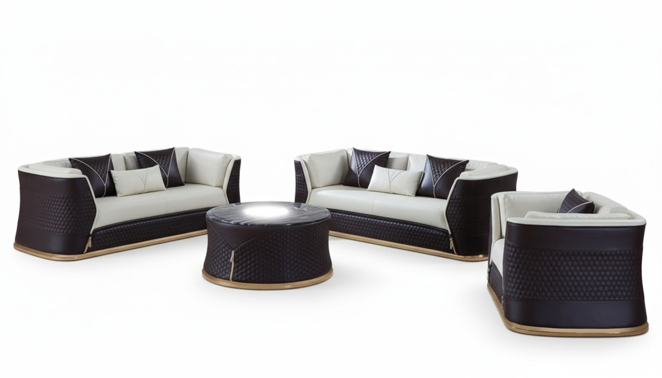 Garnitur 321 Sitzer Couchtisch 2x Beistelltisch Wohnlandschaft Sofa Couch 6tlg