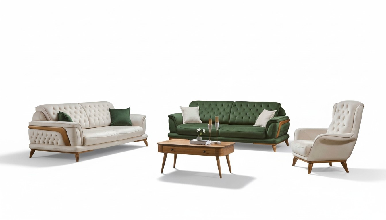 Garnitur Luxus Wohnzimmer Sofagarnitur 331 Sitz Sofa Sessel Sofas 3tlg