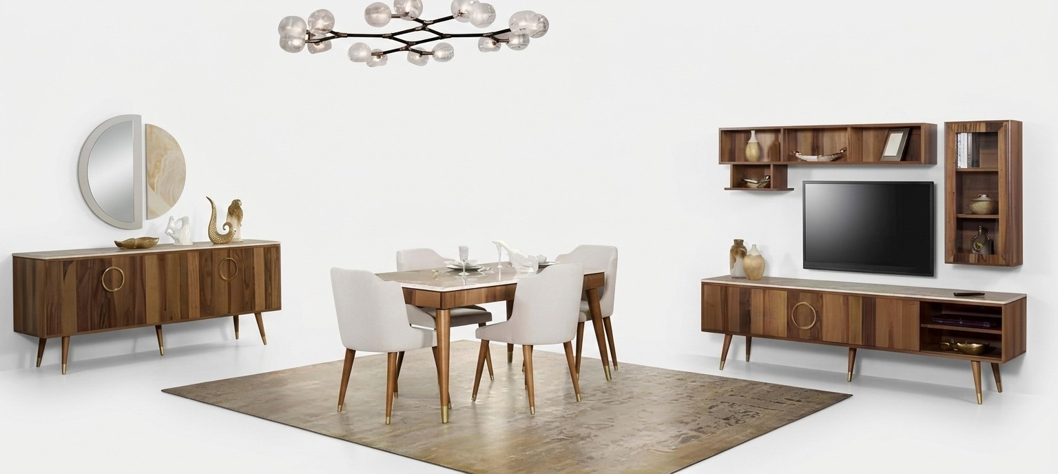 Garnitur Set Modern Tisch 6x Stühle Stuhl Komplette Essgarnitur 7tlg. Esszimmer