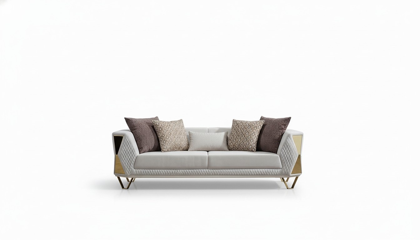 Garnitur Sofagarnitur 3+3+1 Sitzer Sofa Sessel Sofas Modern Braune neu