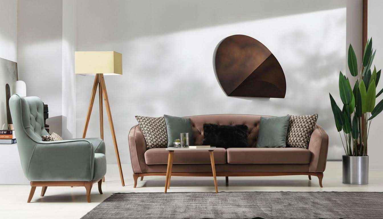 Garnitur Sofagarnitur Luxus Sofa 4+1 Sitz Gruppe Wohnzimmer Stoff Design Möbel