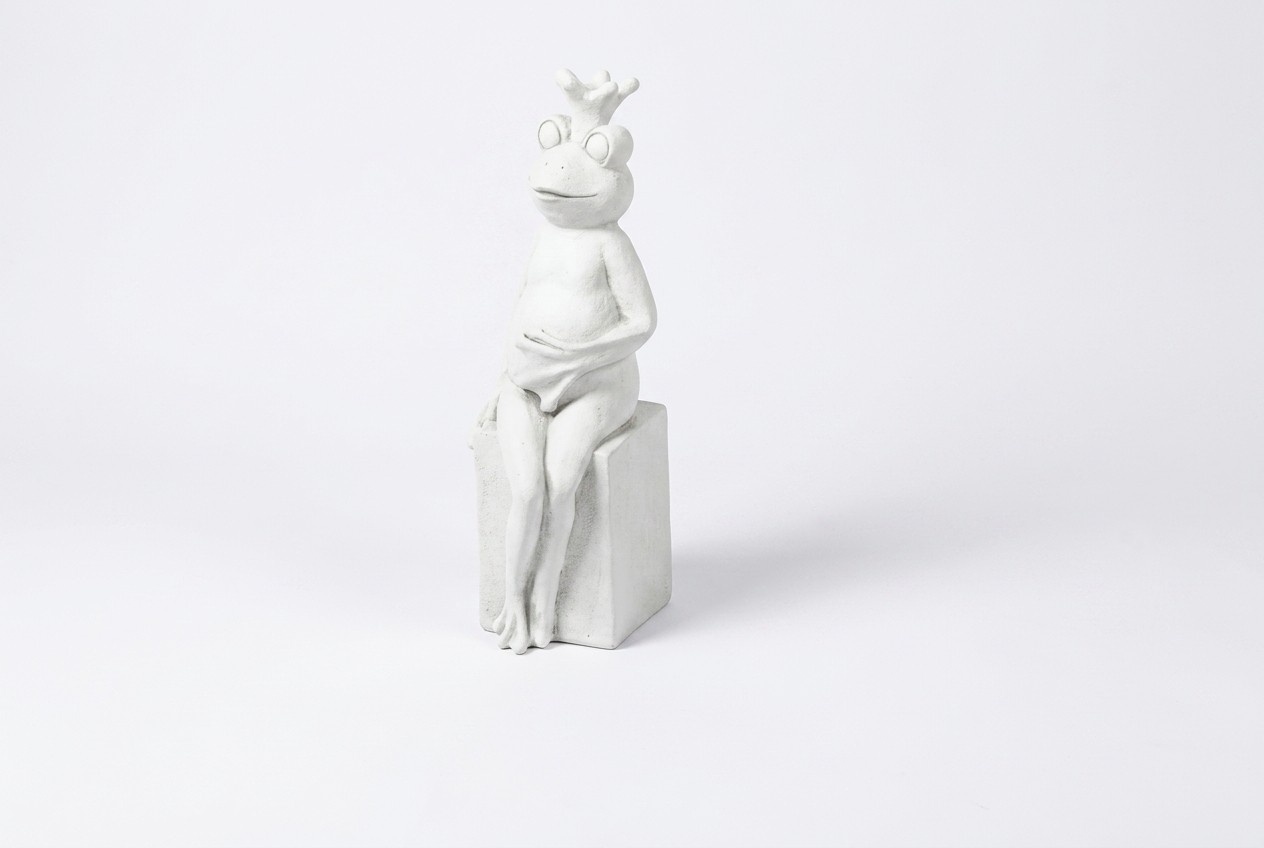 Garten Dekoration Frosch Terrasse Stein Figuren Figur Deko Statue Skulptur