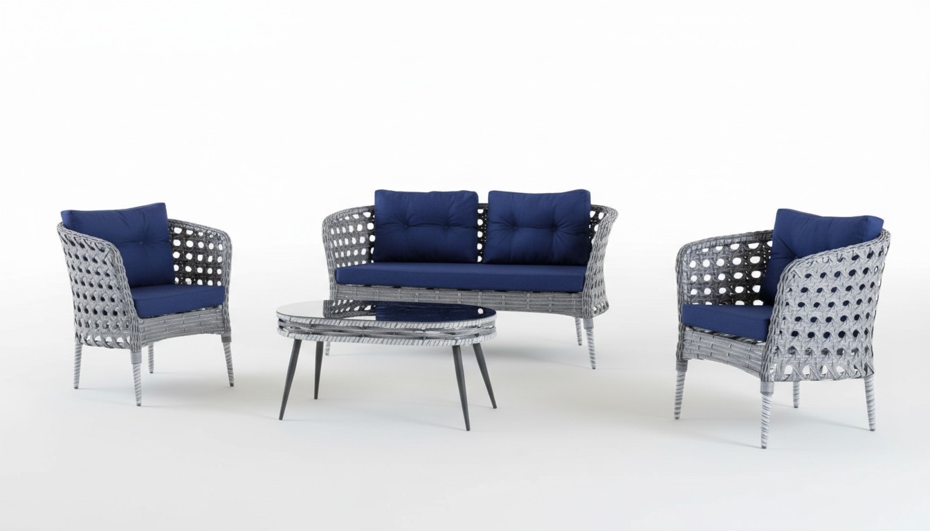 Garten Möbel Sitzmöbel Sofagarnitur Terrasse Tisch Sofa Couch 4tlg. Set