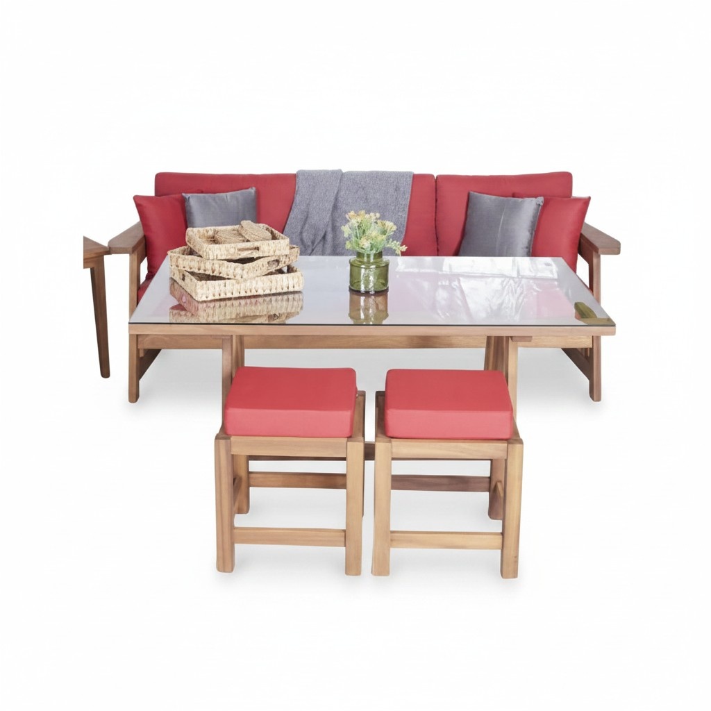 Gartenmöbel Set 2x Hocker Gartenhocker Holzhocker Sitzhocker Designhocker