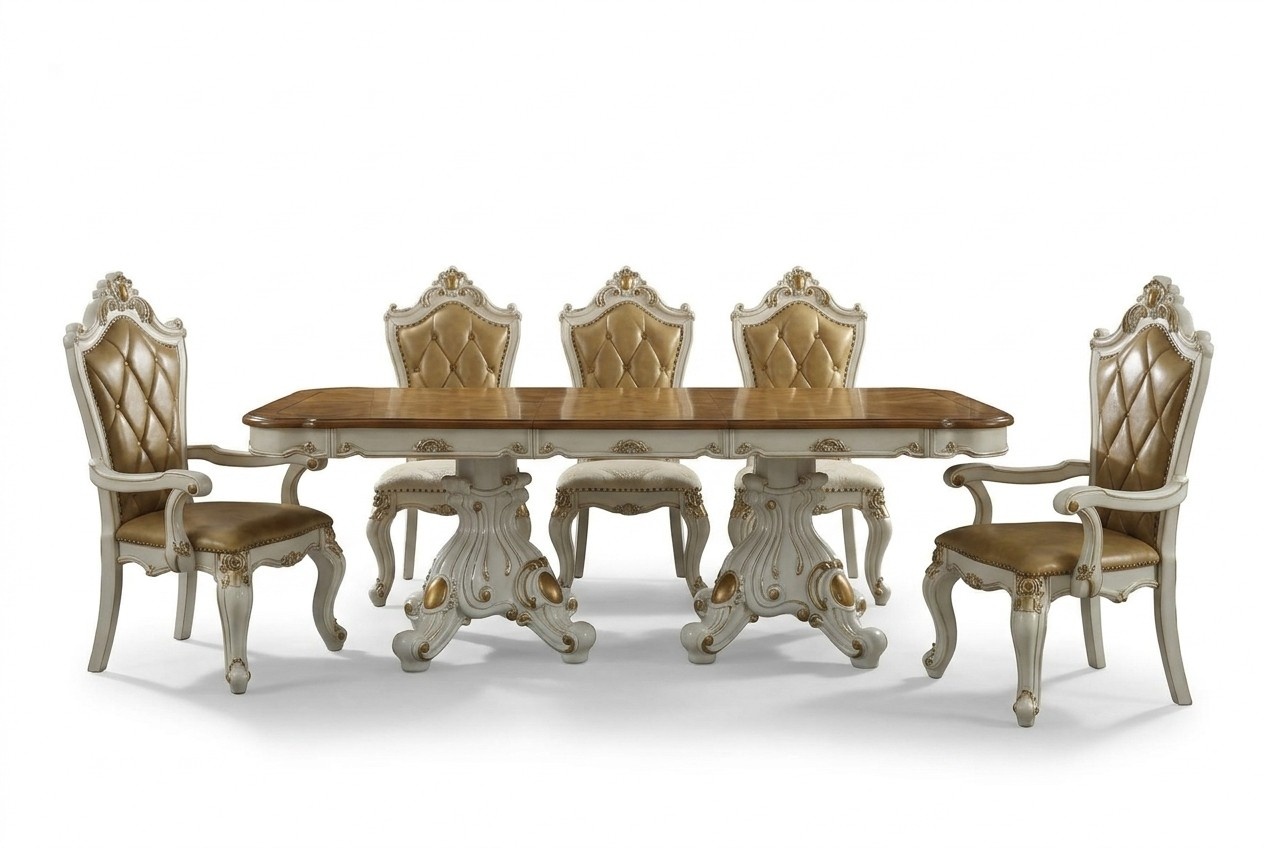 Geschnitzter Holz Esstisch Wohnzimmer Esszimmer Tisch Barock Rokoko