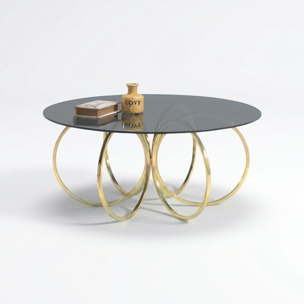 Gold Kaffeetisch Wohnzimmer Couchtisch Tisch Beistelltisch Sofatisch