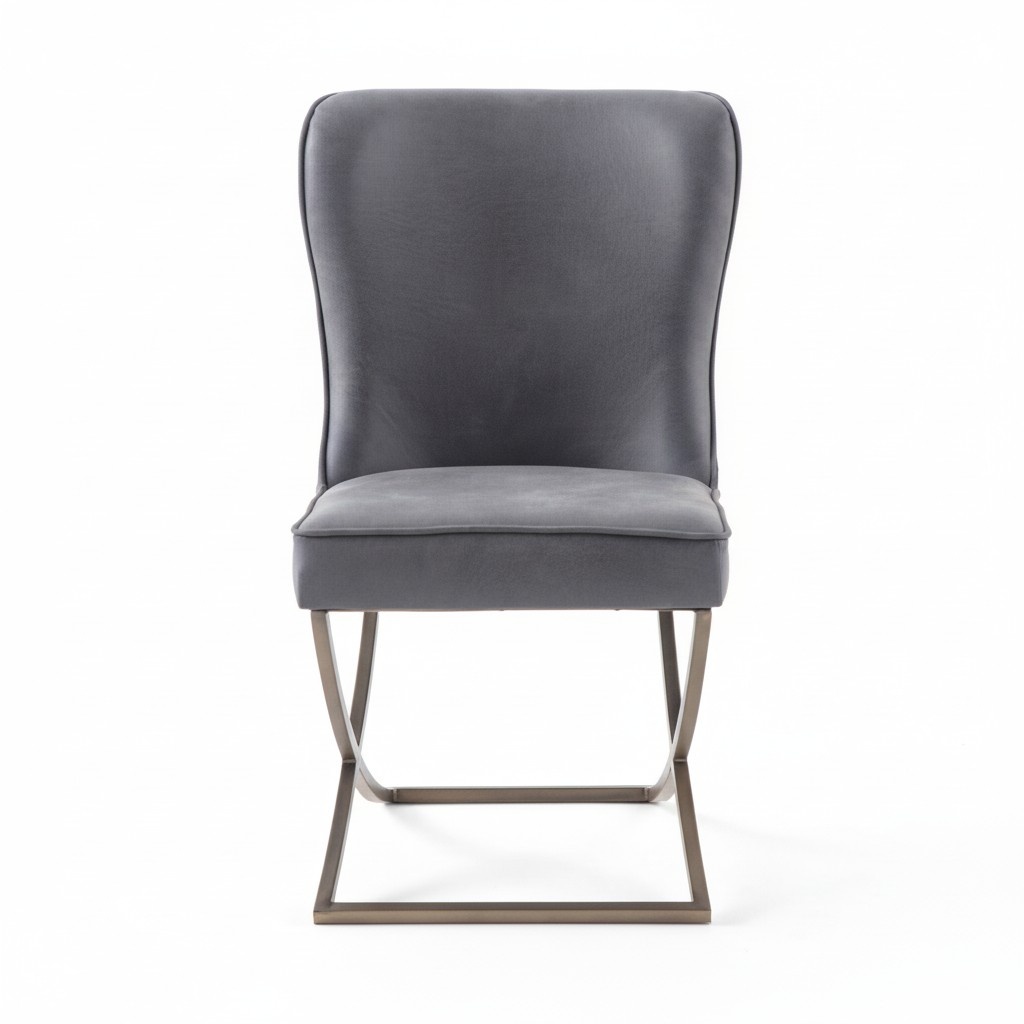 Grau Stuhl Sitzgelegenheit Esszimmer Chesterfield Stühle Sitz Textil Lehnstuhl