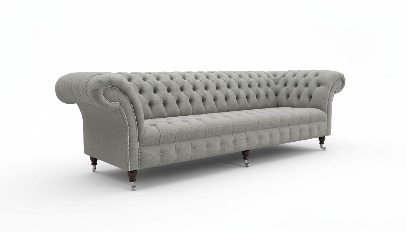 Grau Viersitzer Sofa Stoff Wohnzimmer Design Couchen Polster Sofas Neu