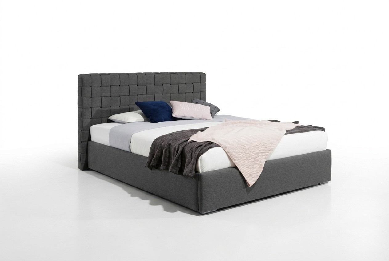 Graue Betten Schlafzimmer Textil Ehe Doppel Bett Bettgestell Hotel Luxus