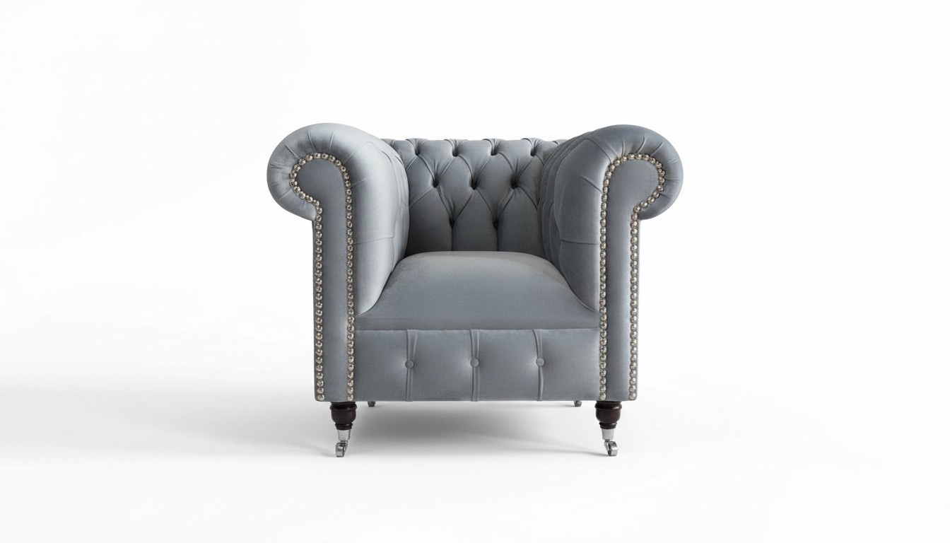 Graue Luxus Fernseh Relax Chesterfield Club Sessel Chesterfield Lounge