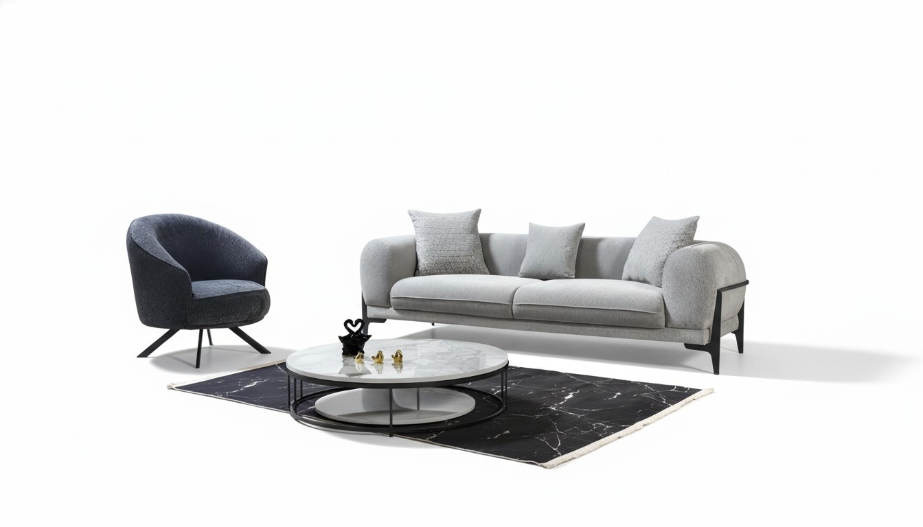 Grau-Weißer Chef Tisch Designer Eckschreibtisch Robuste Holz Büro Möbel