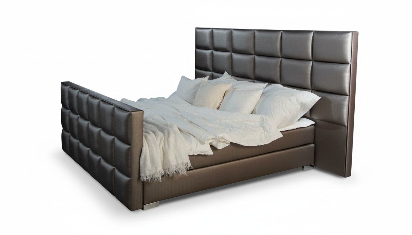 Graues Doppelbett Moderne Schlafzimmer Betten Elegante Lederbetten Neu