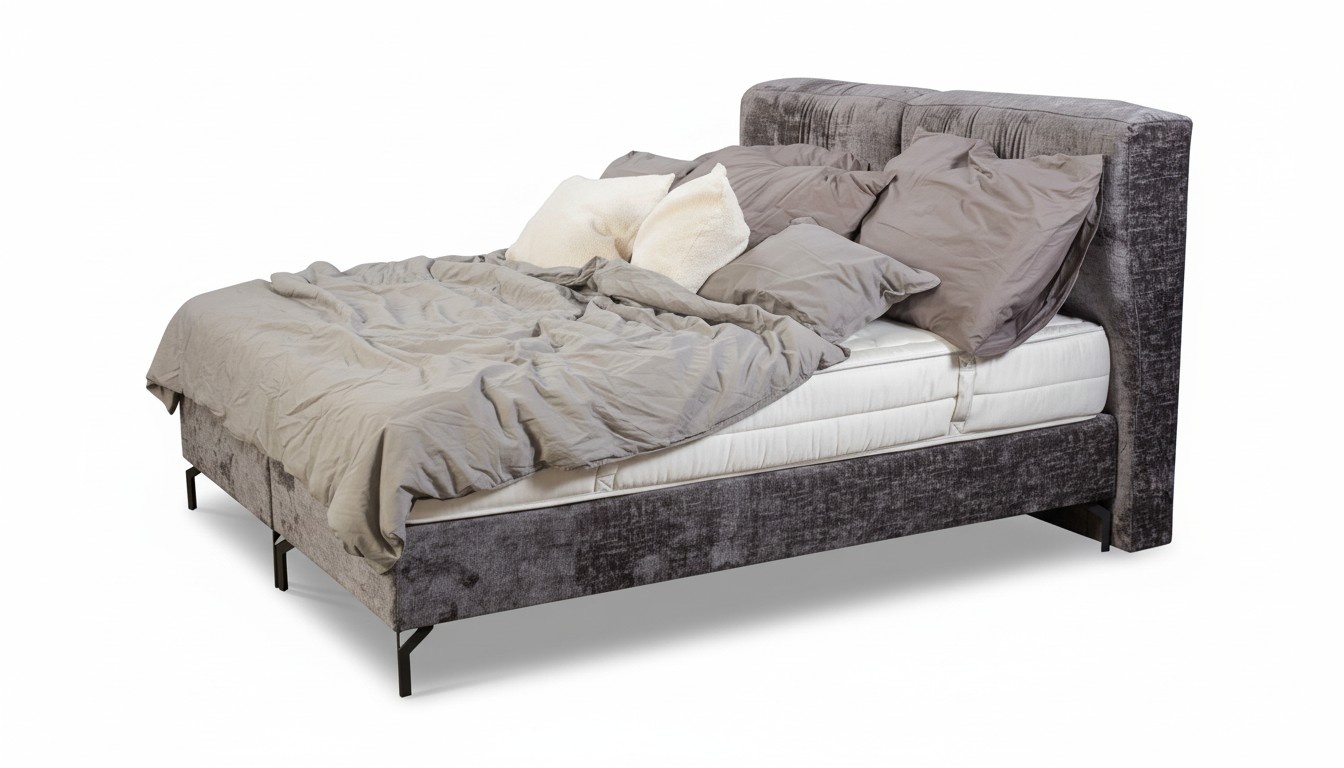 Graues Doppelbett Moderne Schlafzimmermöbel Designer Textilbetten Neu