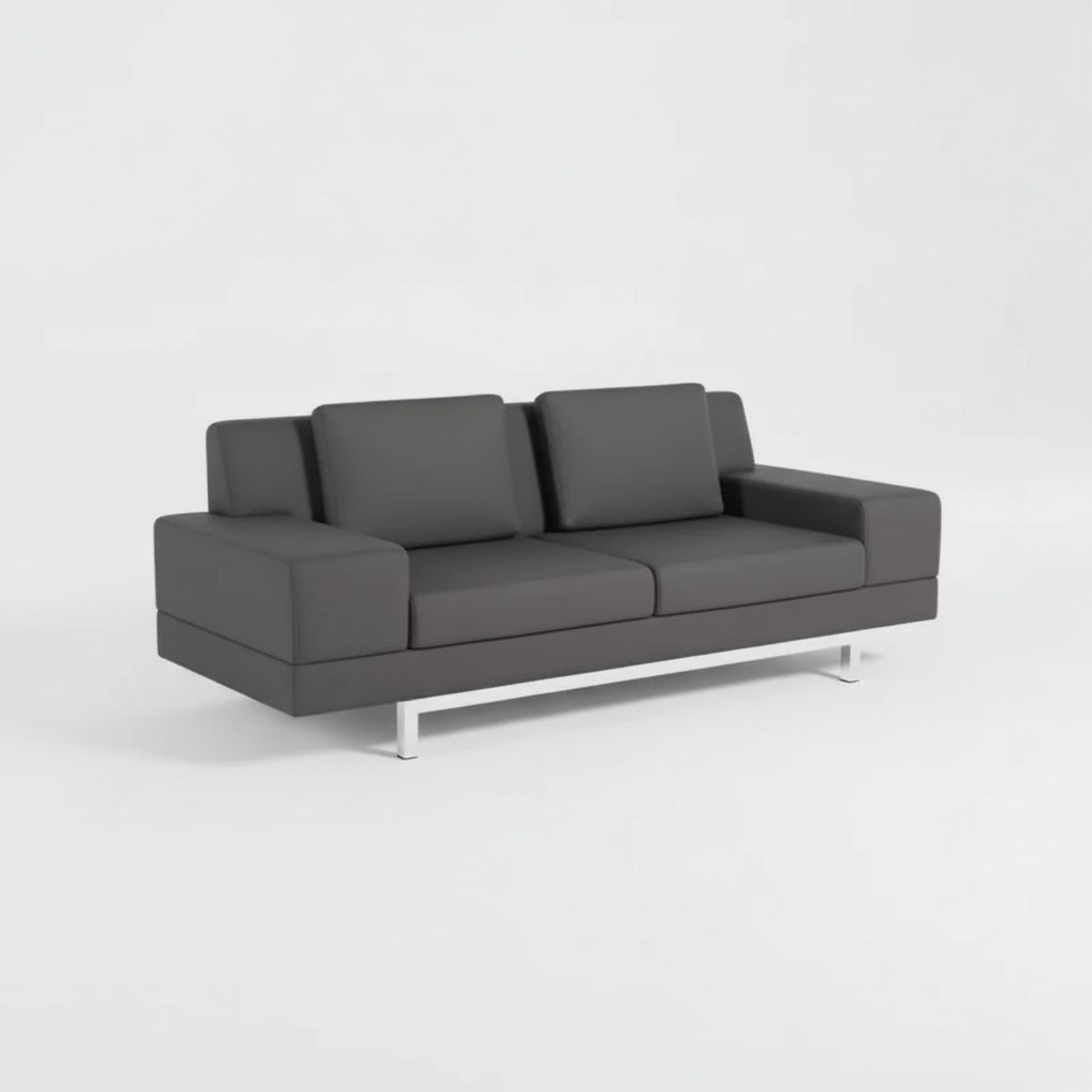 Graues Sofa Moderner Dreisitzer Arbeitszimmer Polstercouch Textilmöbel