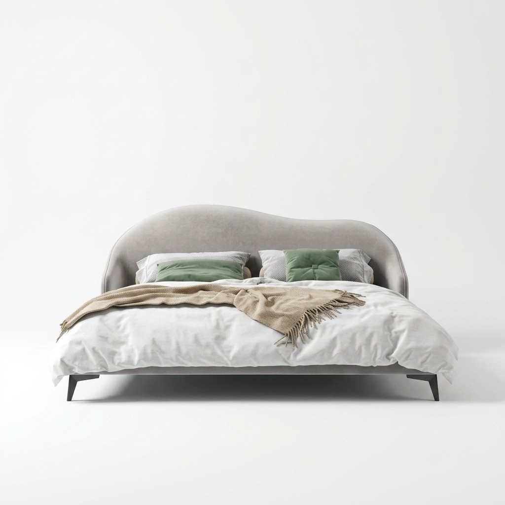 Graues Textilbett Schlafzimmer Betten Luxus Doppelbetten Stilvolle Möbel