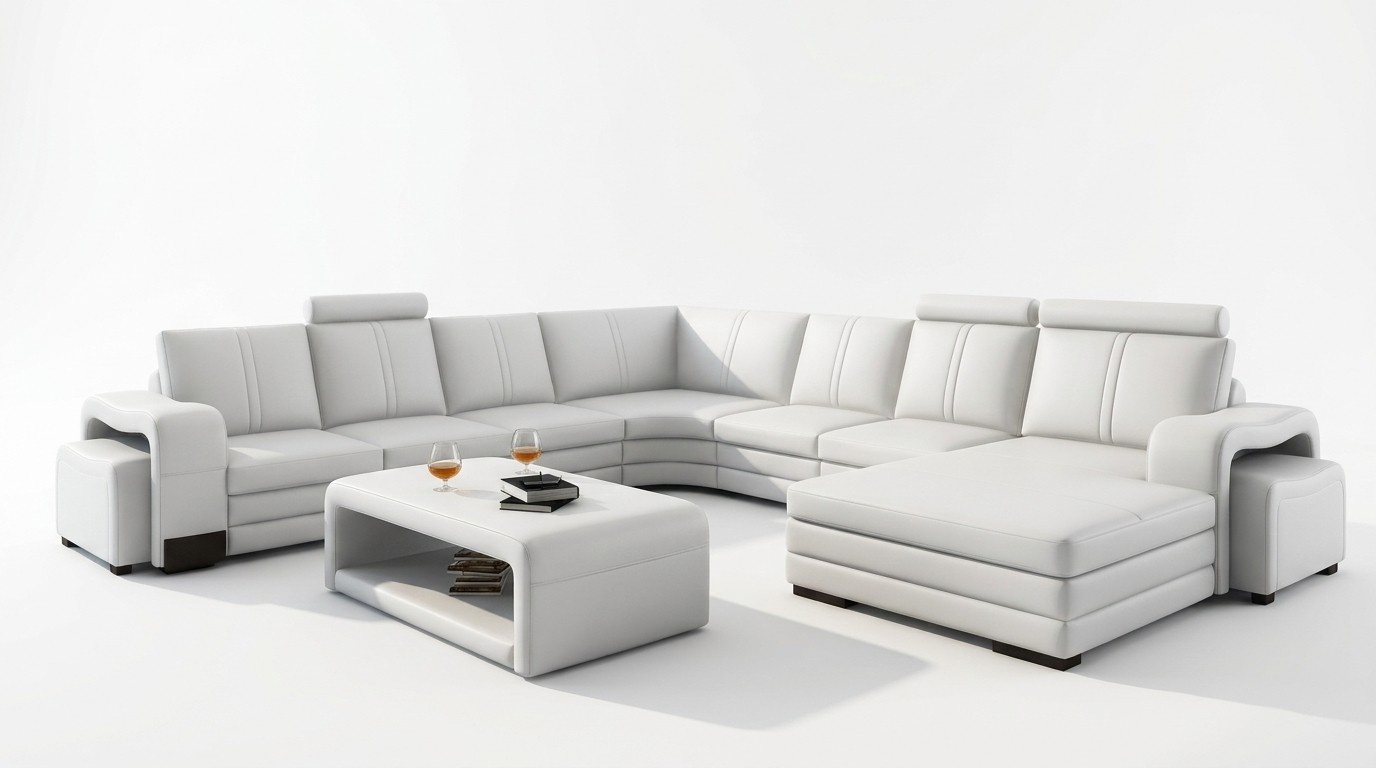 große wohnlandschaft sofa polster eckgarnitur + hocker couch tisch komplett set