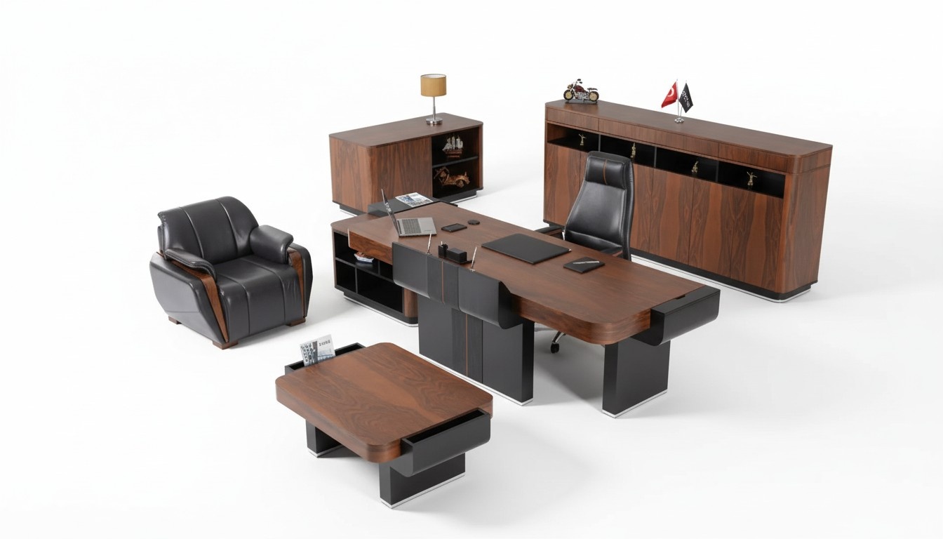 Großer Büroschrank Sideboard Luxus Holzmöbel Arbeitszimmereinrichtung Regal