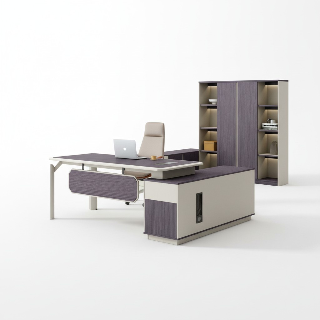 Großer Eckschreibtisch Home Office Möbel Chef Tisch Schreibtisch für Büro