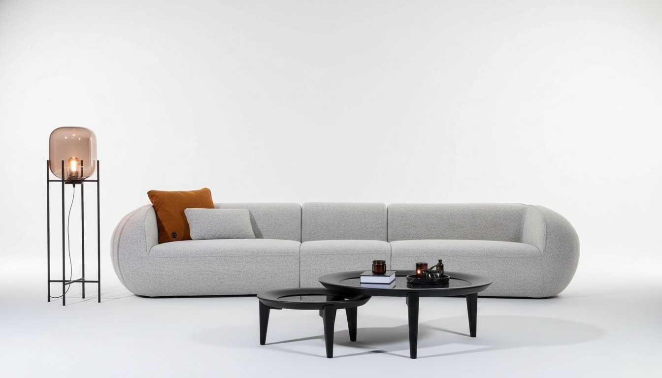 Großer Fünfsitzer Wohnzimmermöbel Textil Couchen Luxus Moderne Möbel