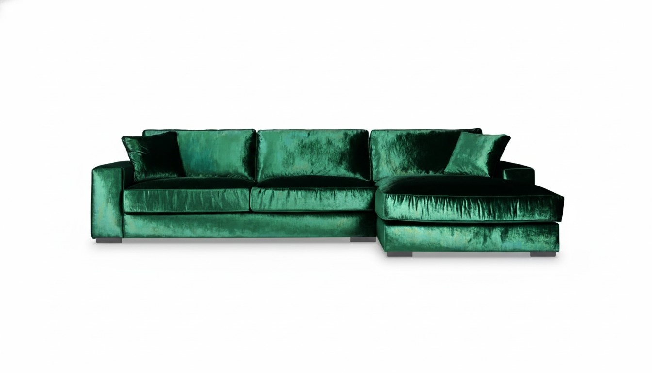 Grün Ecksofa Sofa Stoff Wohnzimmer Design Couchen Polster Sofas Big Samt Neu