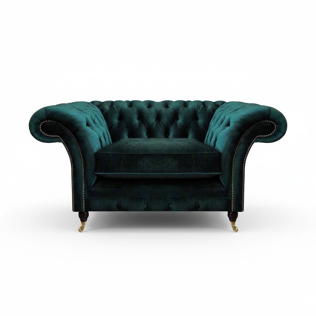 Grün Sessel Neu Wohnzimmer Möbel Polstersitz Chesterfield Polstermöbel