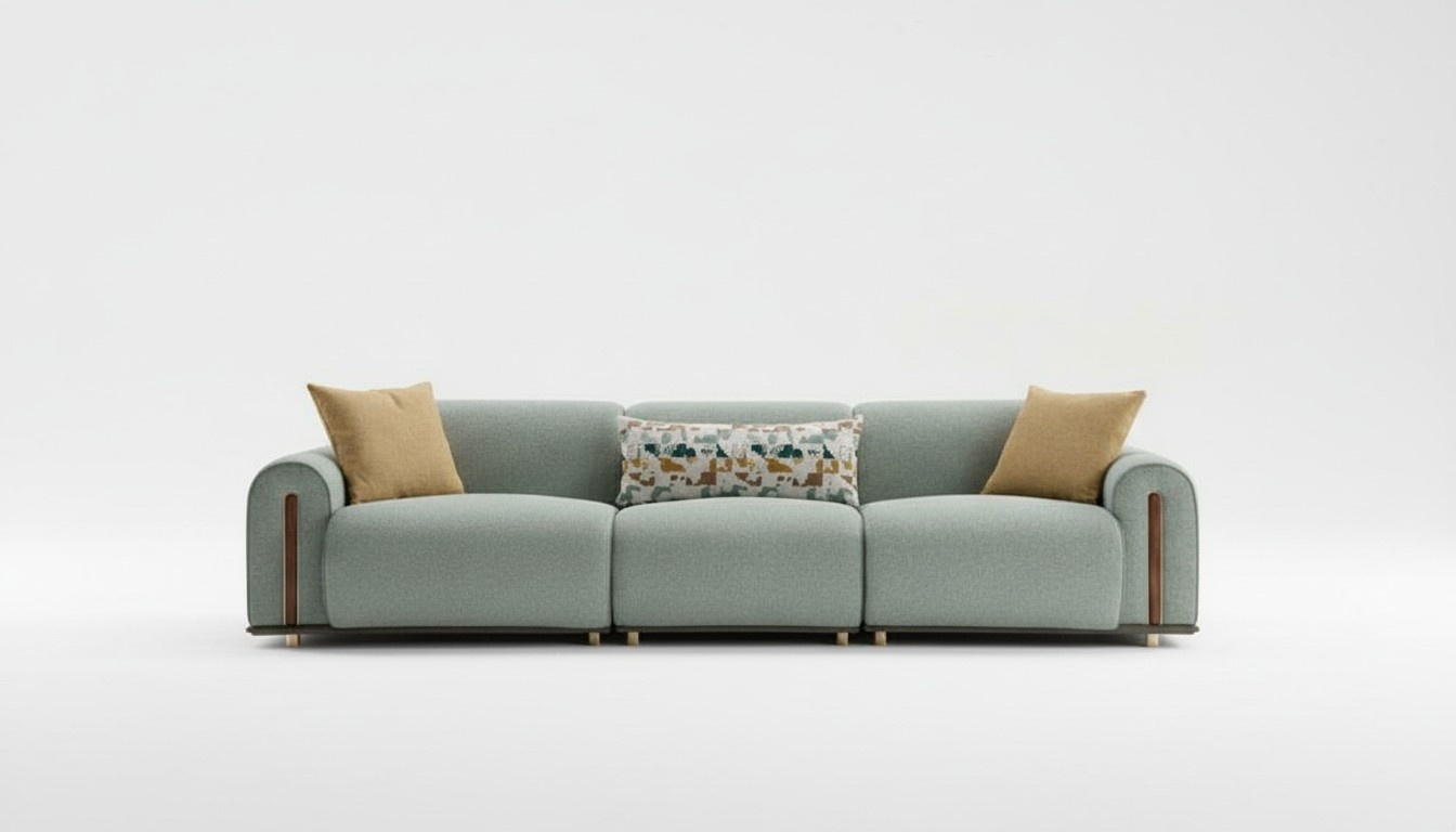 Grüner Viersitzer Luxuriöses Wohnzimmer Sofa Designer Sitzmöbel 4-Sitzer